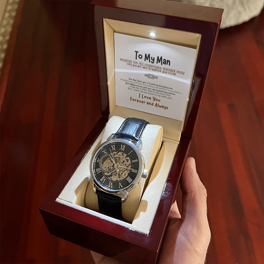 To My Man Openwork Watch: Luxury Men's Openwork Watch with Skeleton Dial - The Luxe Wrist