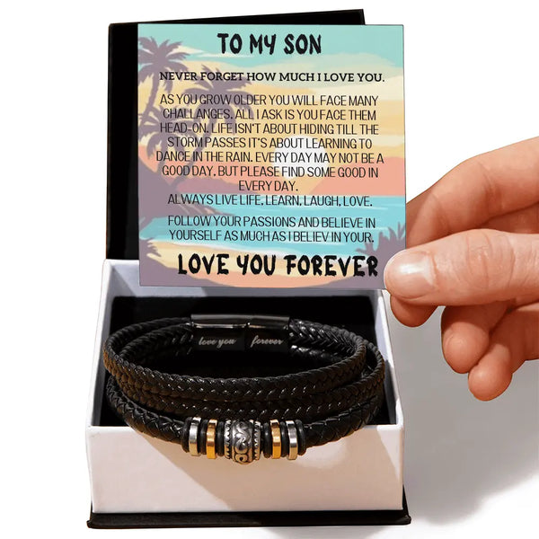 To Our/My Son – Vegan Leather Bracelet - The Luxe Wrist