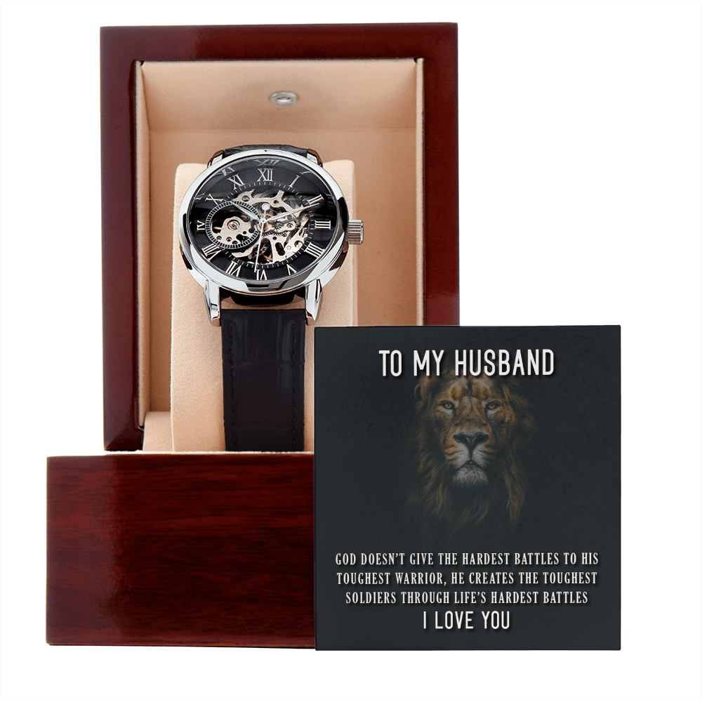 To My Husband Openwork Watch, Birthday Gift From Wife, Fathers Day Gift ShineOn Fulfillment