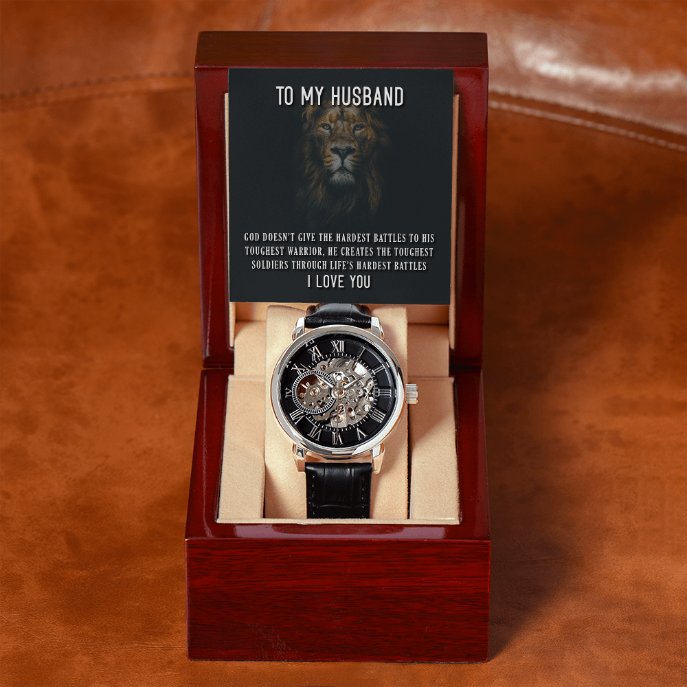 To My Husband Openwork Watch, Birthday Gift From Wife, Fathers Day Gift ShineOn Fulfillment