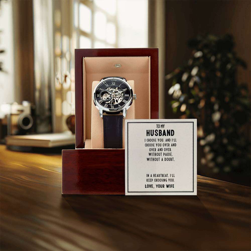 To My Husband Openwork Watch, Birthday Gift From Wife, Fathers Day Gift ShineOn Fulfillment