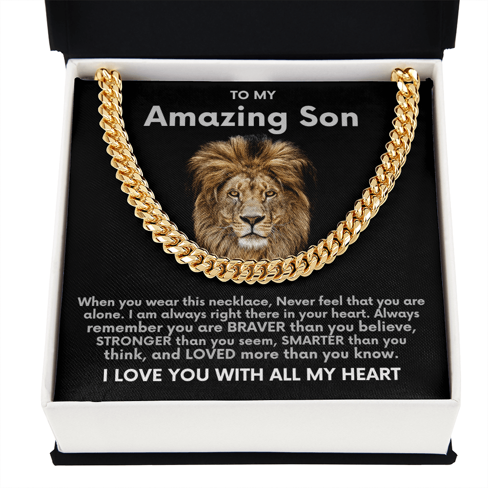 To My Amazing Son Necklace From Mom and Dad Cuban Link Chain - The Luxe Wrist