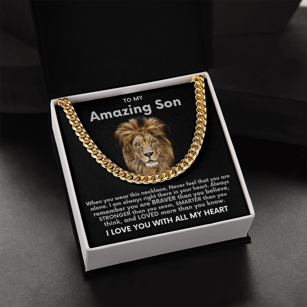 To My Amazing Son Necklace From Mom and Dad Cuban Link Chain - The Luxe Wrist