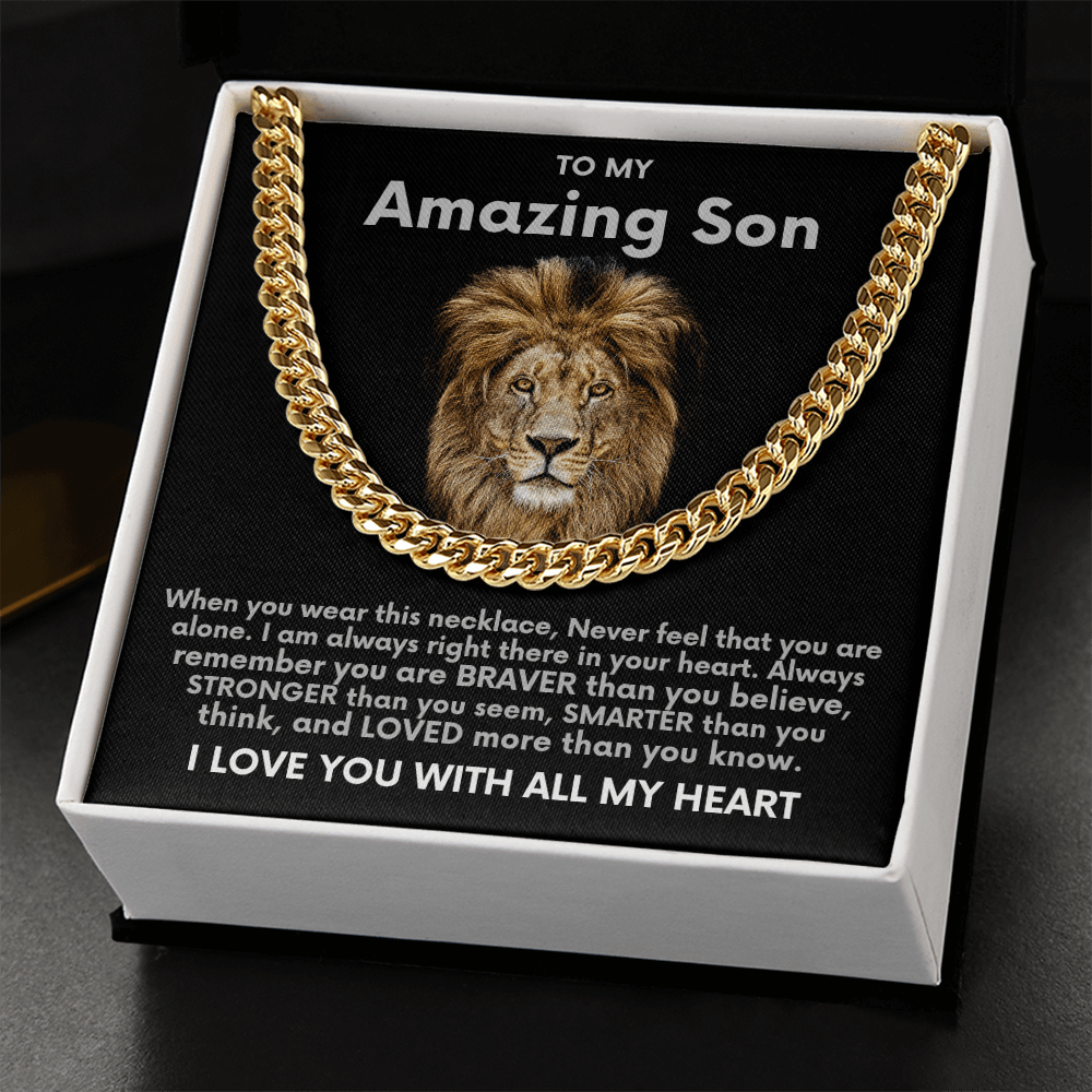 To My Amazing Son Necklace From Mom and Dad Cuban Link Chain - The Luxe Wrist