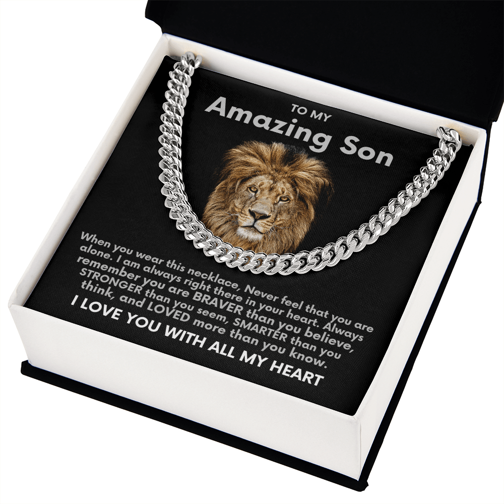 To My Amazing Son Necklace From Mom and Dad Cuban Link Chain - The Luxe Wrist