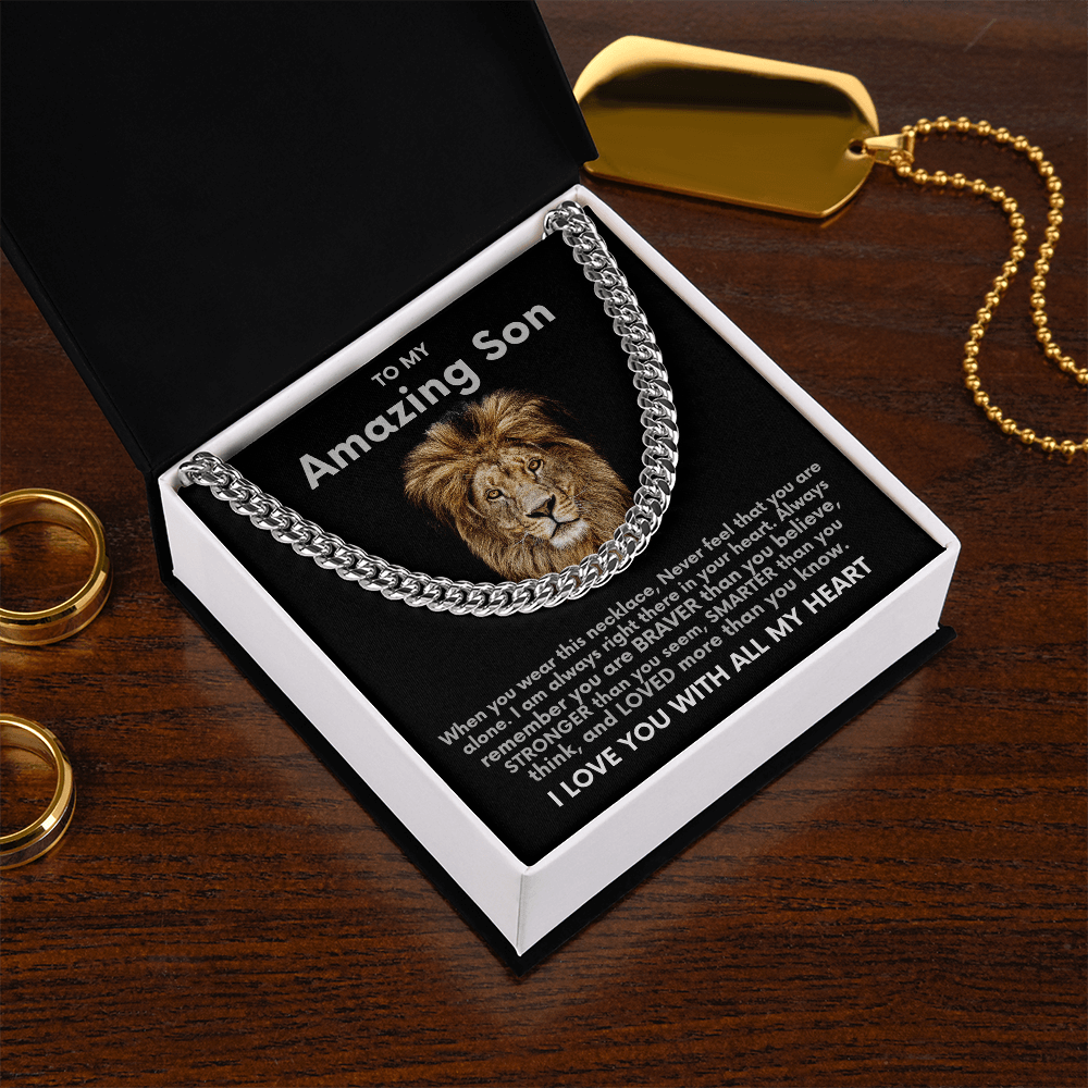 To My Amazing Son Necklace From Mom and Dad Cuban Link Chain - The Luxe Wrist