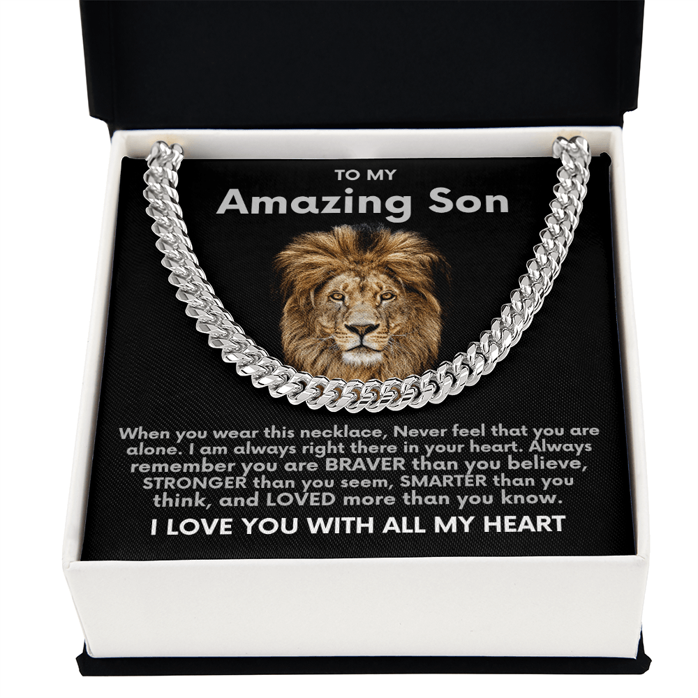 To My Amazing Son Necklace From Mom and Dad Cuban Link Chain - The Luxe Wrist