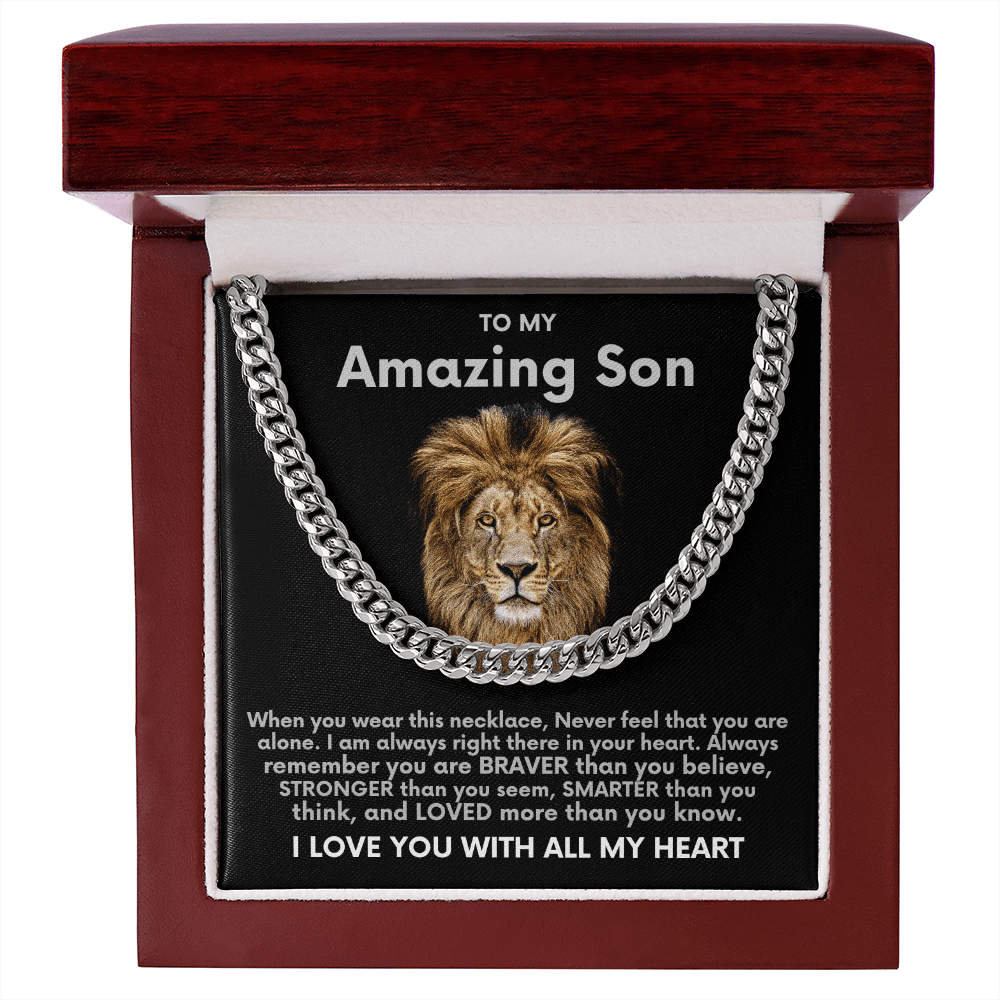 To My Amazing Son Necklace From Mom and Dad Cuban Link Chain - The Luxe Wrist