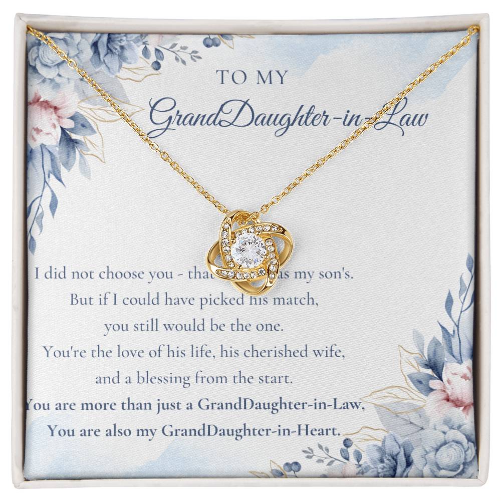 GrandDaughter-In-Law Gift Necklace, You Are Also My GrandDaughter-in-Heart Love Knot Necklace ShineOn Fulfillment