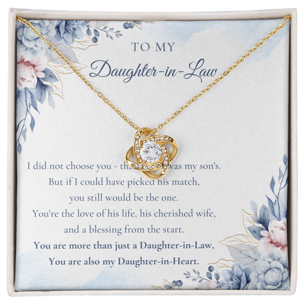 Daughter-In-Law Gift Necklace, You Are Also My Daughter-in-Heart Love Knot Necklace ShineOn Fulfillment