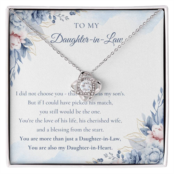 Daughter-In-Law Gift Necklace, You Are Also My Daughter-in-Heart Love Knot Necklace ShineOn Fulfillment
