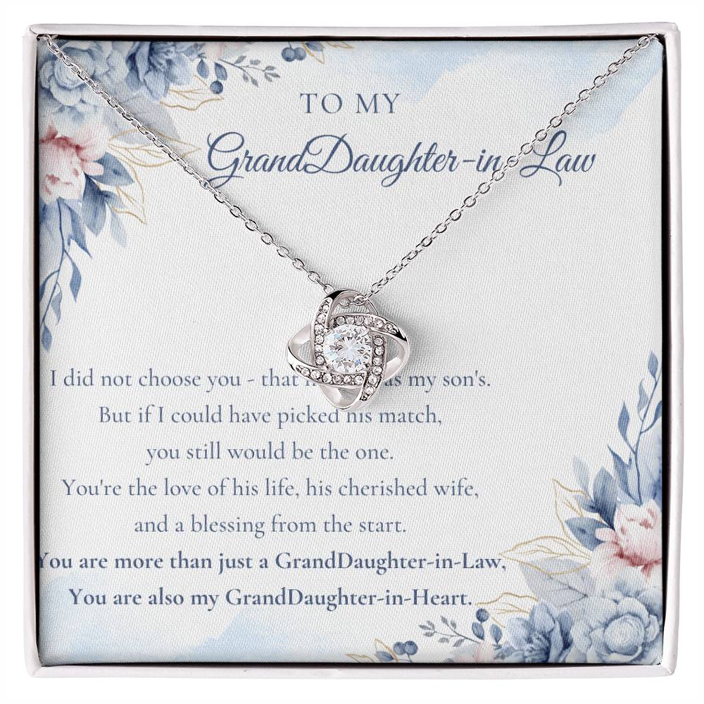 GrandDaughter-In-Law Gift Necklace, You Are Also My GrandDaughter-in-Heart Love Knot Necklace ShineOn Fulfillment