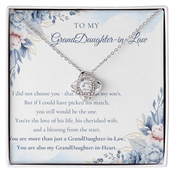 GrandDaughter-In-Law Gift Necklace, You Are Also My GrandDaughter-in-Heart Love Knot Necklace ShineOn Fulfillment