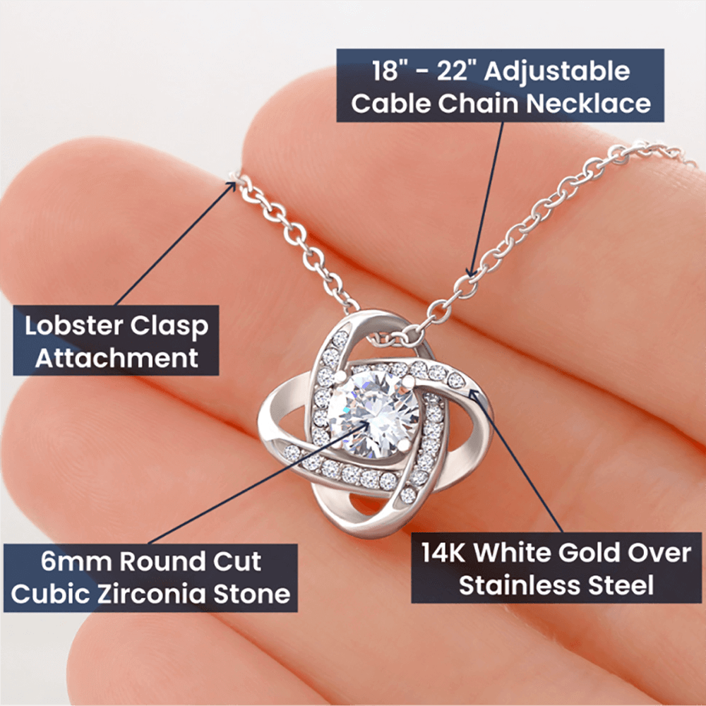 Daughter-In-Law Gift Necklace, You Are Also My Daughter-in-Heart Love Knot Necklace ShineOn Fulfillment