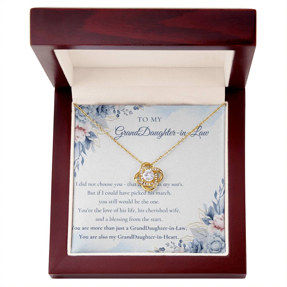 GrandDaughter-In-Law Gift Necklace, You Are Also My GrandDaughter-in-Heart Love Knot Necklace ShineOn Fulfillment