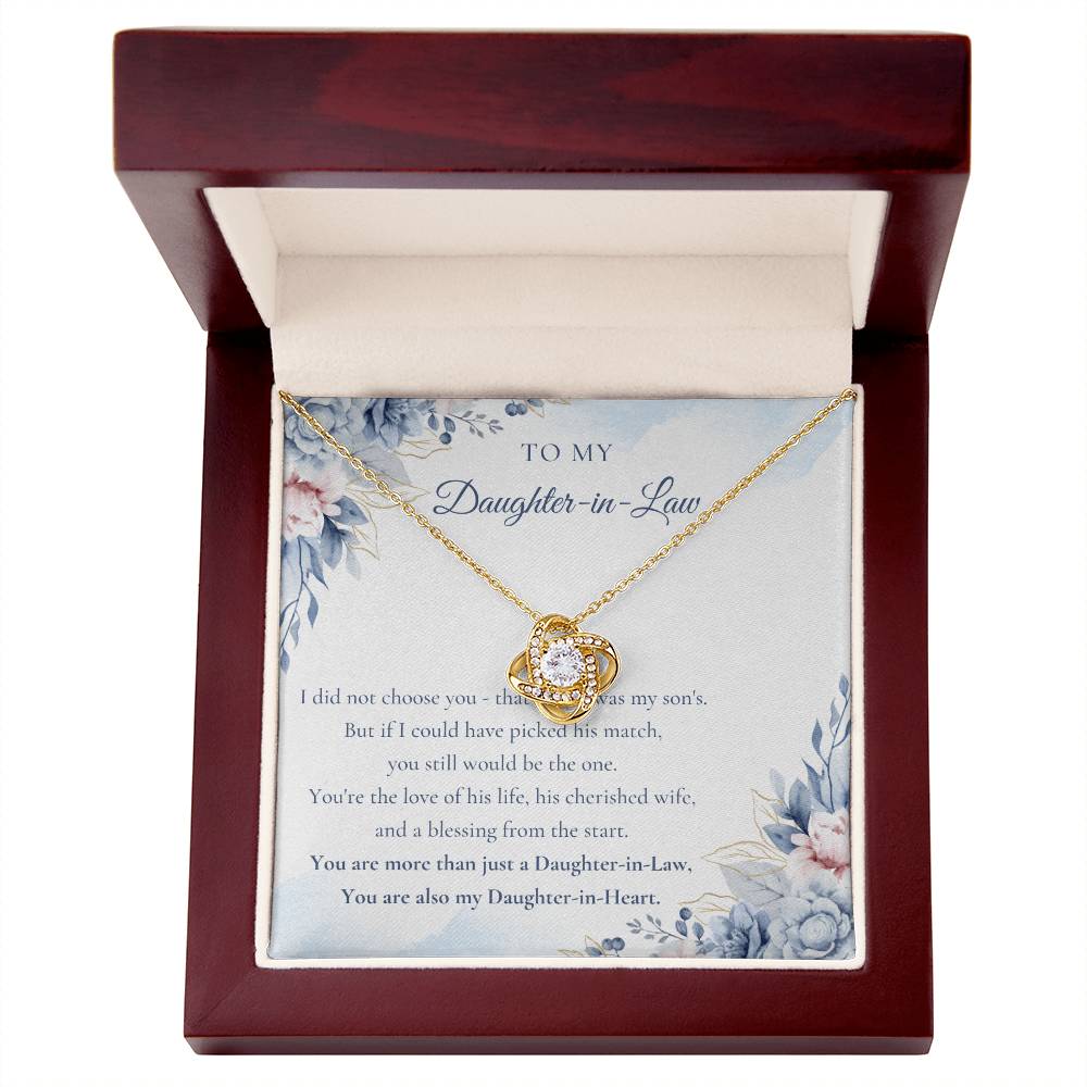 Daughter-In-Law Gift Necklace, You Are Also My Daughter-in-Heart Love Knot Necklace ShineOn Fulfillment