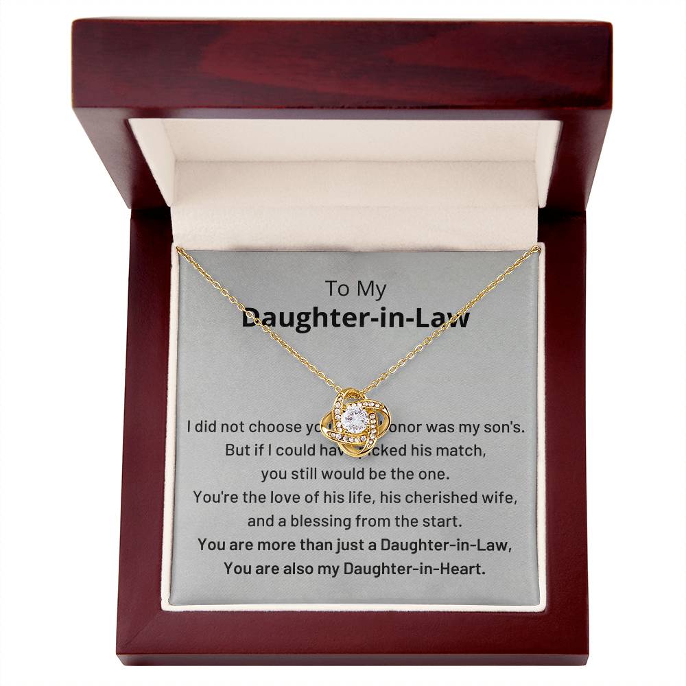 Daughter-In-Law Gift Necklace, You Are Also My Daughter-in-Heart Love Knot Necklace ShineOn Fulfillment