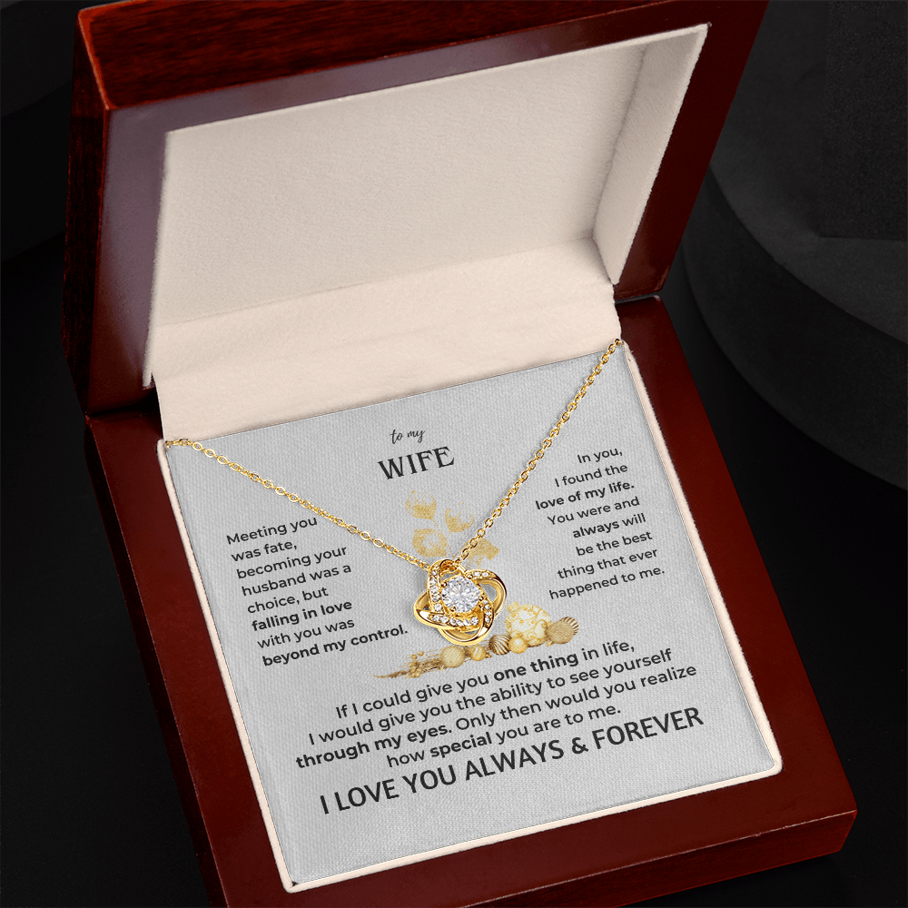 To My Wife Love Knot Necklace From Husband - The Luxe Wrist