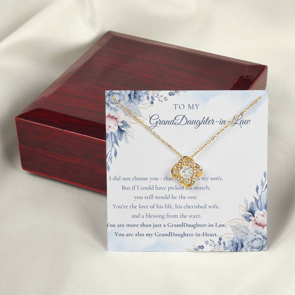GrandDaughter-In-Law Gift Necklace, You Are Also My GrandDaughter-in-Heart Love Knot Necklace ShineOn Fulfillment
