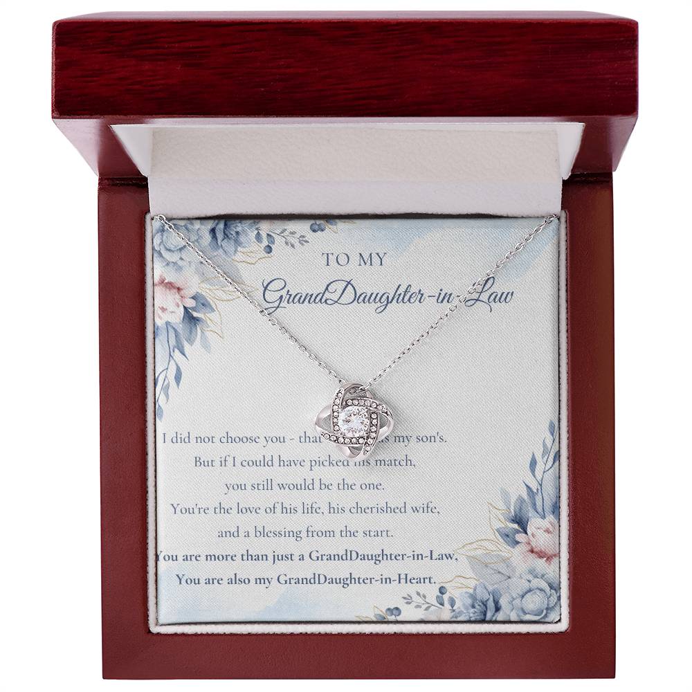 GrandDaughter-In-Law Gift Necklace, You Are Also My GrandDaughter-in-Heart Love Knot Necklace ShineOn Fulfillment