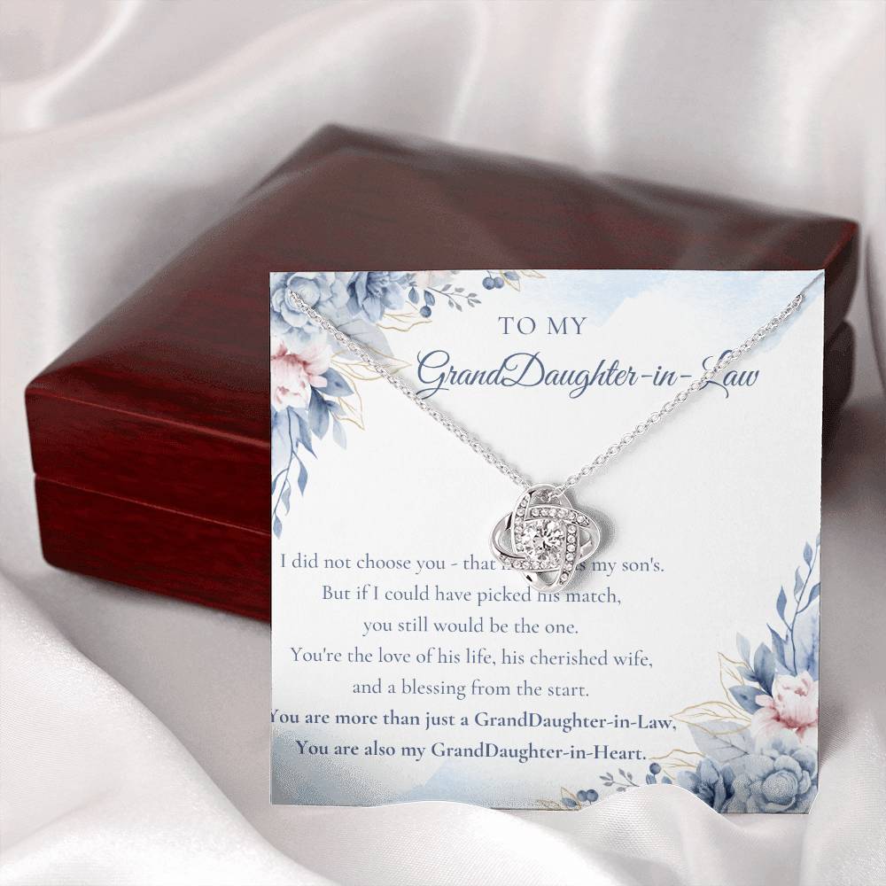 GrandDaughter-In-Law Gift Necklace, You Are Also My GrandDaughter-in-Heart Love Knot Necklace ShineOn Fulfillment
