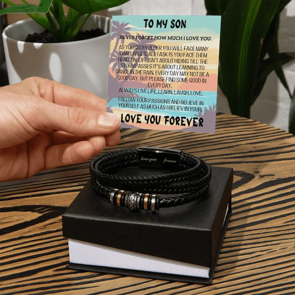 To Our/My Son – Vegan Leather Bracelet - The Luxe Wrist