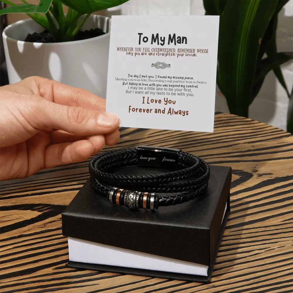 To My Man, Infinity Leather Bracelet - The Luxe Wrist
