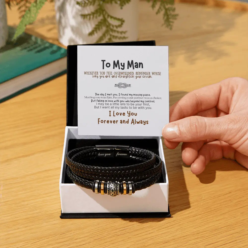 To My Man, Infinity Leather Bracelet - The Luxe Wrist