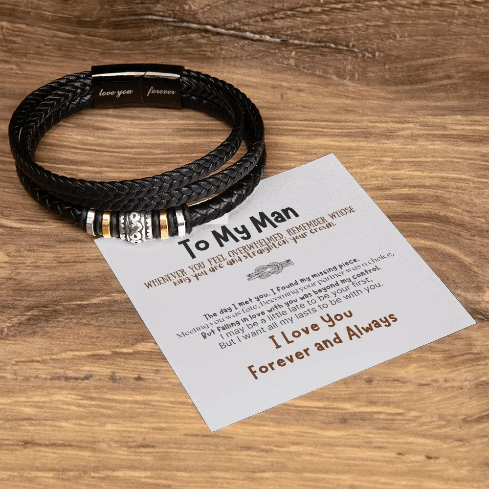 To My Man, Infinity Leather Bracelet - The Luxe Wrist