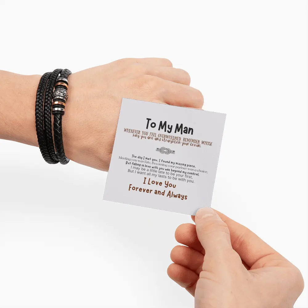 To My Man, Infinity Leather Bracelet - The Luxe Wrist