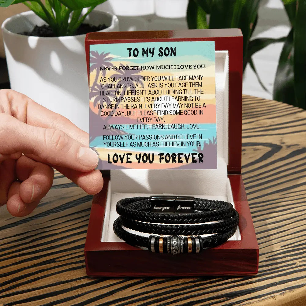 To Our/My Son – Vegan Leather Bracelet - The Luxe Wrist
