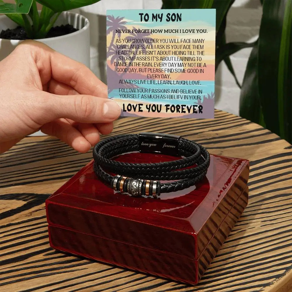 To Our/My Son – Vegan Leather Bracelet - The Luxe Wrist