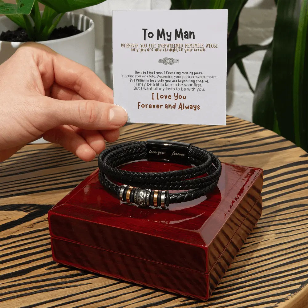 To My Man, Infinity Leather Bracelet - The Luxe Wrist