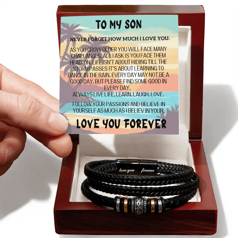 To Our/My Son – Vegan Leather Bracelet - The Luxe Wrist
