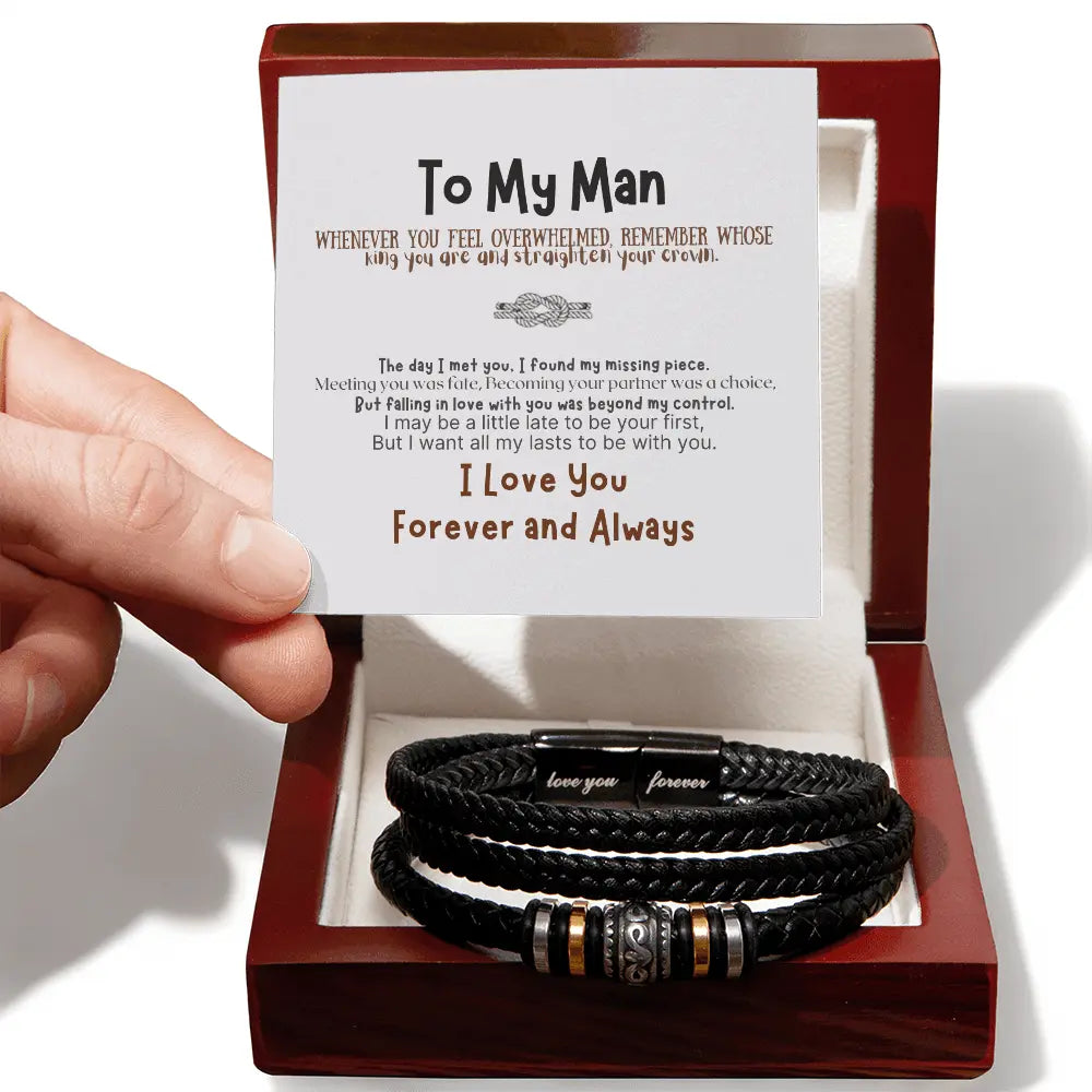 To My Man, Infinity Leather Bracelet - The Luxe Wrist